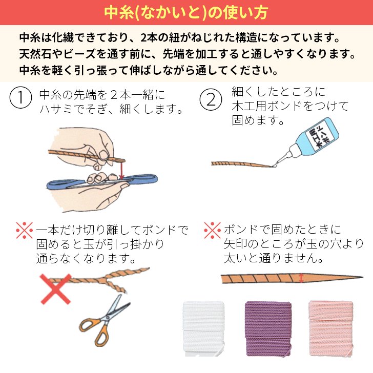 数珠 紐  中糸 7号 1メートルの画像