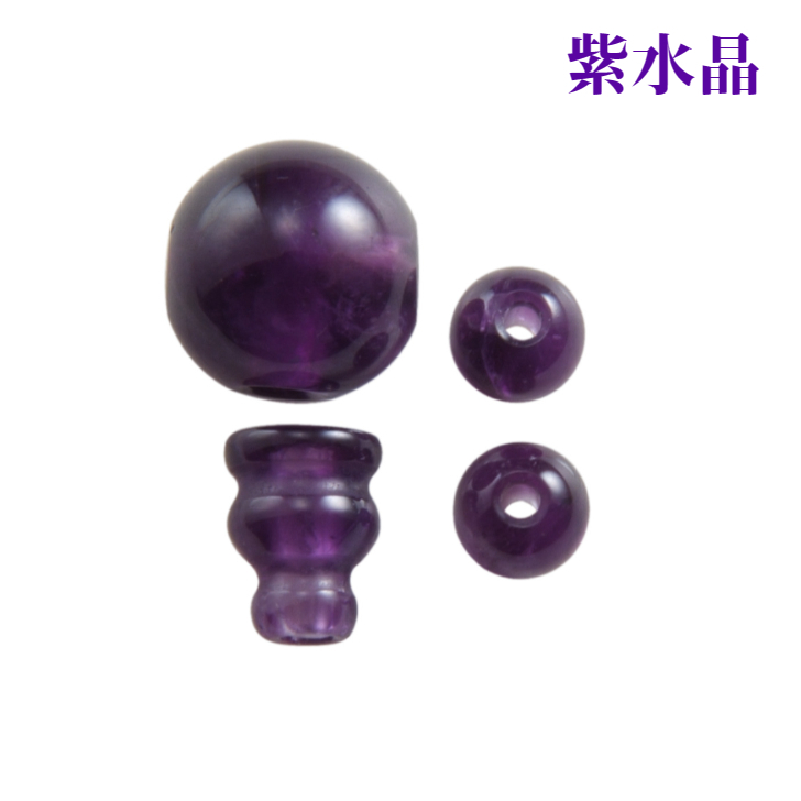 数珠 親玉 パーツ 紫水晶 親玉セット ボサ 玉 ぼさ 二天玉 Тホール アメジスト アメシストの画像