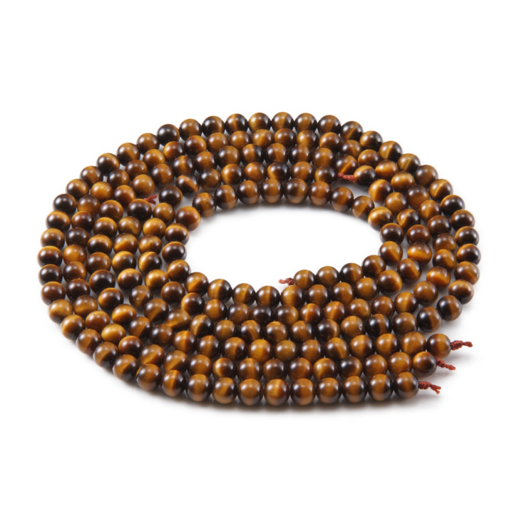 虎目 虎眼 トラメ タイガーアイ 天然石 石 パワーストーン 念珠 数珠 1連の画像