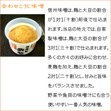 簡易包装でお得★手造りあわせこうじ味噌３キロ【３０日に購入ボタンをクリックしたら送料がお得】（麹の多い無添加・国産材料100%天然醸造みそ）調味料、味噌汁にの画像