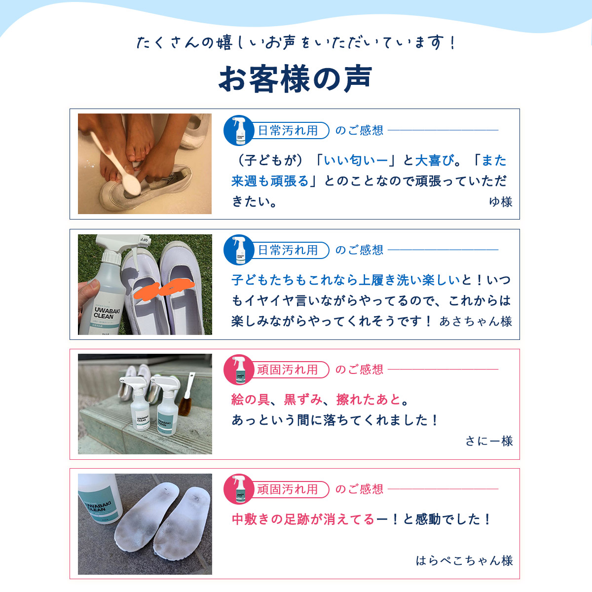 ［上履き用洗剤］SHOES CARE UWABAKI CLEAN 日常汚れ用 / 頑固汚れ用 290mLの画像