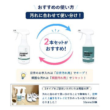 ［上履き用洗剤］SHOES CARE UWABAKI CLEAN 日常汚れ用 / 頑固汚れ用 290mLの画像
