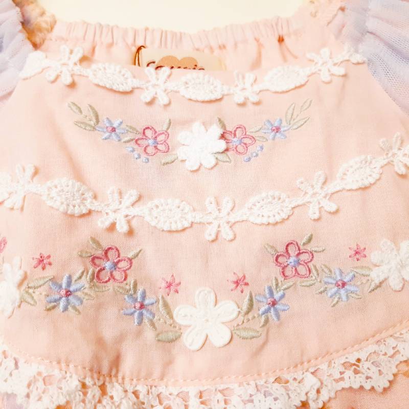 Souris(スーリー)「フラワープリント&刺繍ジャンパースカート」（110-130cm）の画像