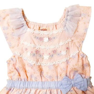 Souris(スーリー)「フラワープリント&刺繍ジャンパースカート」（110-130cm）の画像