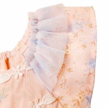 Souris(スーリー)「フラワープリント&刺繍ジャンパースカート」（110-130cm）の画像