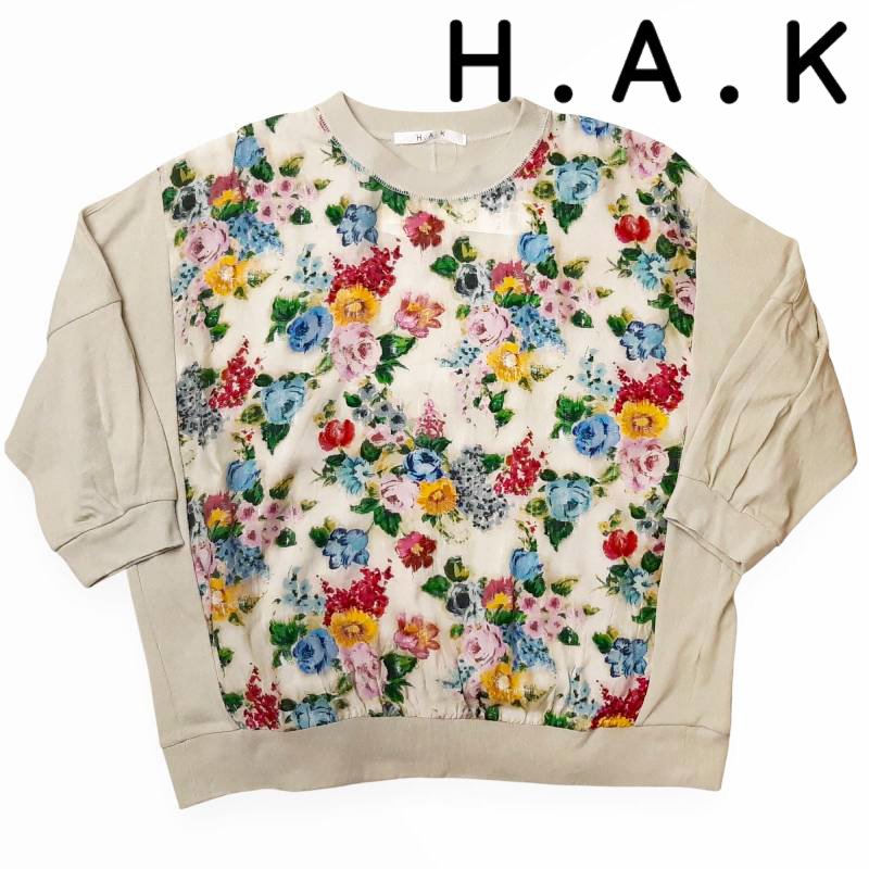 H.A.K 「TRACE FLORALプリント ソフト天竺プルオーバー」 Fの画像