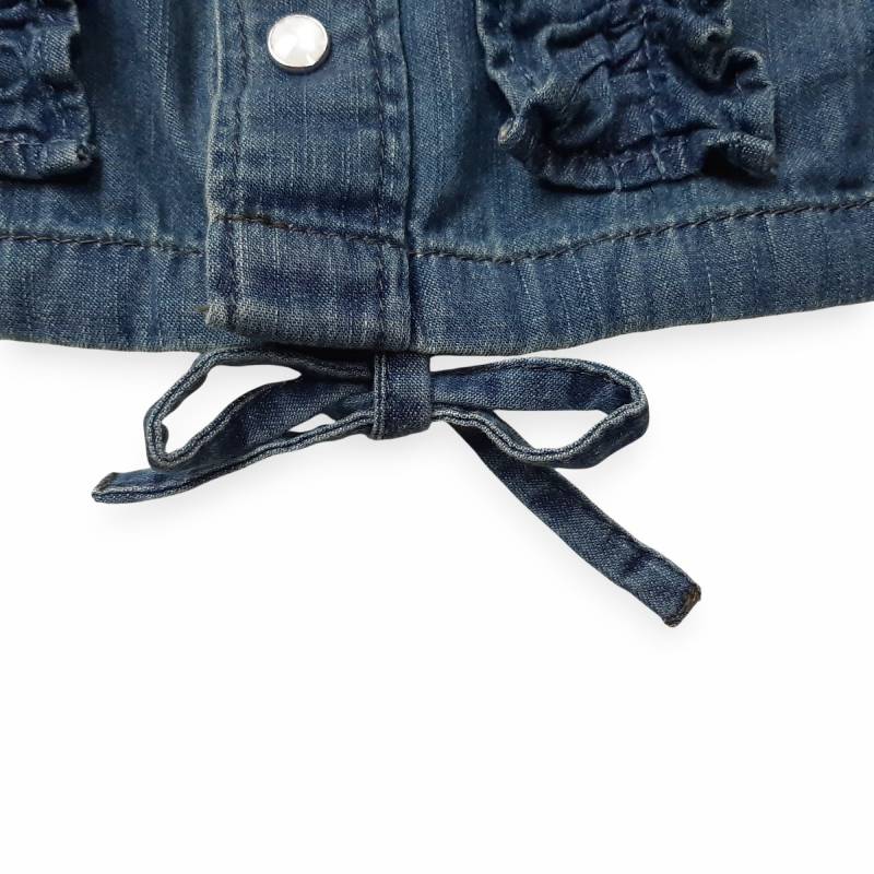 H.A.K 「ライトオンスデニム フリルブラウス」 Fの画像