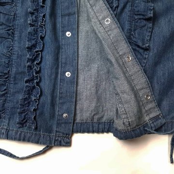 H.A.K 「ライトオンスデニム フリルブラウス」 Fの画像