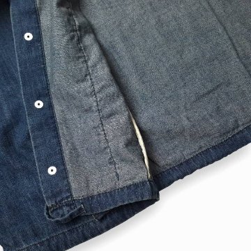 H.A.K 「ライトオンスデニム フリルブラウス」 Fの画像