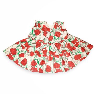 maarook「レッドリボンフラワーＰＴティアードワンピース」(90-130cm)  の画像