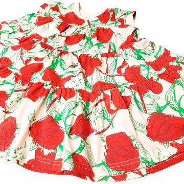 maarook「レッドリボンフラワーＰＴティアードワンピース」(90-130cm)  の画像