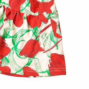 maarook「レッドリボンフラワーＰＴティアードワンピース」(90-130cm)  の画像