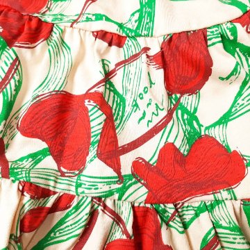 maarook「レッドリボンフラワーＰＴティアードワンピース」(90-130cm)  の画像