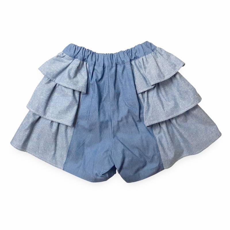 maarook「ネップデニムサイドフリルキュロット」(90-130cm)　【メール便送料無料】の画像