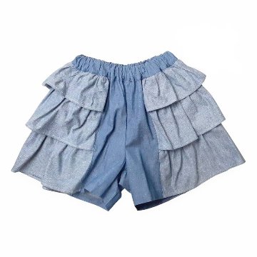 maarook「ネップデニムサイドフリルキュロット」(90-130cm)　【メール便送料無料】の画像