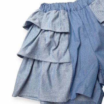 maarook「ネップデニムサイドフリルキュロット」(90-130cm)　【メール便送料無料】の画像