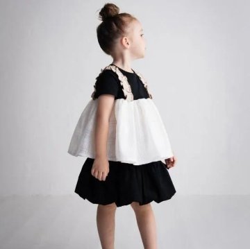 maarook「チェックオーガンジー切り替えキャミ レイヤード Tシャツ」(90-140cm) 【メール便送料無料】の画像