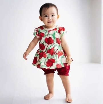 maarook「レッドリボンフラワーＰＴベビーセット」(80-90cm)   【メール便送料無料】の画像