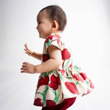 maarook「レッドリボンフラワーＰＴベビーセット」(80-90cm)   【メール便送料無料】の画像