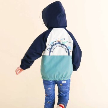 SLAP SLIP(スラップスリップ) 「フード付きタフタリバーシブルラグランジャケットboys」(80-130cm) の画像