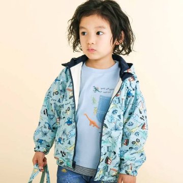 SLAP SLIP(スラップスリップ) 「フード付きタフタリバーシブルラグランジャケットboys」(80-130cm) の画像