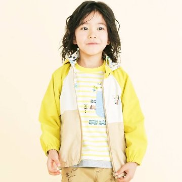 SLAP SLIP(スラップスリップ) 「フード付きタフタリバーシブルラグランジャケットboys」(80-130cm) の画像