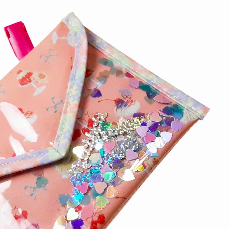 fafa 「【モンチッチコラボ】AVAスパンコール入り クリップ付き 移動ポケット」(F) 【メール便送料198円対応可】の画像