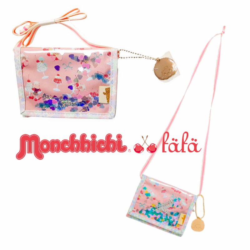 fafa 「【モンチッチコラボ】EDOLIE ひも付き二つ折りスパンコールウォレット 」（F） 【メール便送料198円対応可】の画像