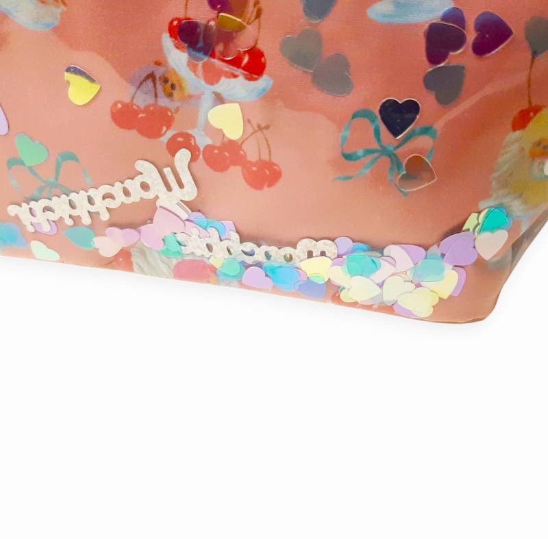 fafa 「【モンチッチコラボ】PELIA ハートスパンコール入りトートバッグ」（F）メール便送料198円対応可の画像