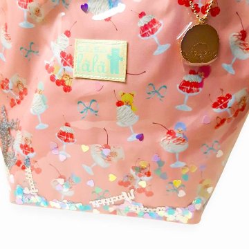 fafa 「【モンチッチコラボ】PELIA ハートスパンコール入りトートバッグ」（F）メール便送料198円対応可の画像