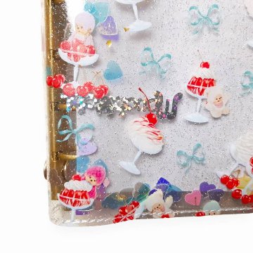 fafa 「【モンチッチコラボ】LUNA ROSE スパンコール入りクリアラメPVCバインダーポーチ」(F) 【メール便送料198円対応可】の画像