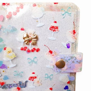 fafa 「【モンチッチコラボ】LUNA ROSE スパンコール入りクリアラメPVCバインダーポーチ」(F) 【メール便送料198円対応可】の画像