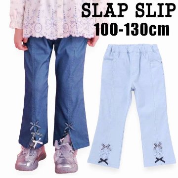 SLAP SLIP(スラップスリップ) 「裾リボン付きストレッチツイルパンツ」(100-130cm) 【メール便送料198円対応】の画像
