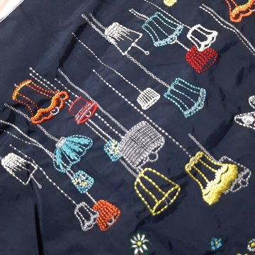 SUPER HAKKA 「〈Ball & Chainコラボ〉ランプとうさぎ刺繍トートバッグ」(Lサイズ)　【メール便送料無料】の画像