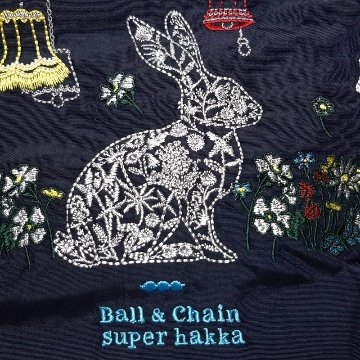 SUPER HAKKA 「〈Ball & Chainコラボ〉ランプとうさぎ刺繍トートバッグ」(Lサイズ)　【メール便送料無料】の画像