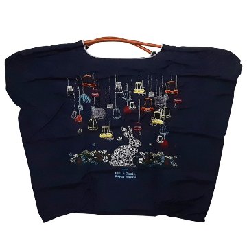 SUPER HAKKA 「〈Ball & Chainコラボ〉ランプとうさぎ刺繍トートバッグ」(Lサイズ)　【メール便送料無料】の画像