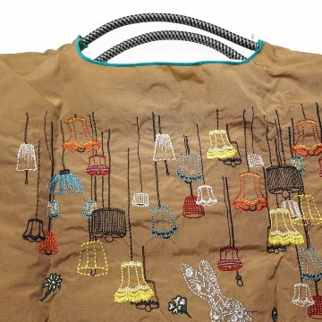 SUPER HAKKA 「〈Ball & Chainコラボ〉ランプとうさぎ刺繍トートバッグ」(Lサイズ)　【メール便送料無料】の画像