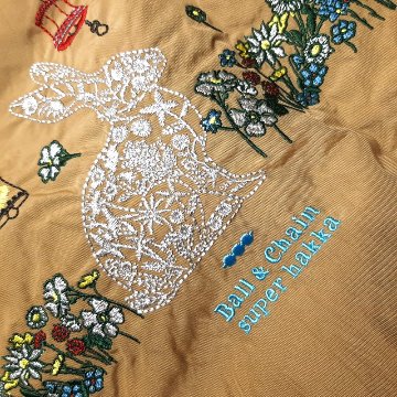 SUPER HAKKA 「〈Ball & Chainコラボ〉ランプとうさぎ刺繍トートバッグ」(Lサイズ)　【メール便送料無料】の画像