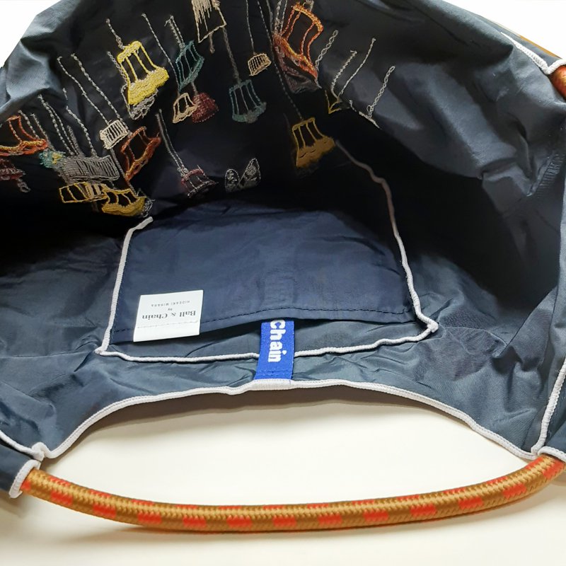 SUPER HAKKA 「〈Ball & Chainコラボ〉ランプとうさぎ刺繍トートバッグ」(Mサイズ)　【メール便送料無料】の画像