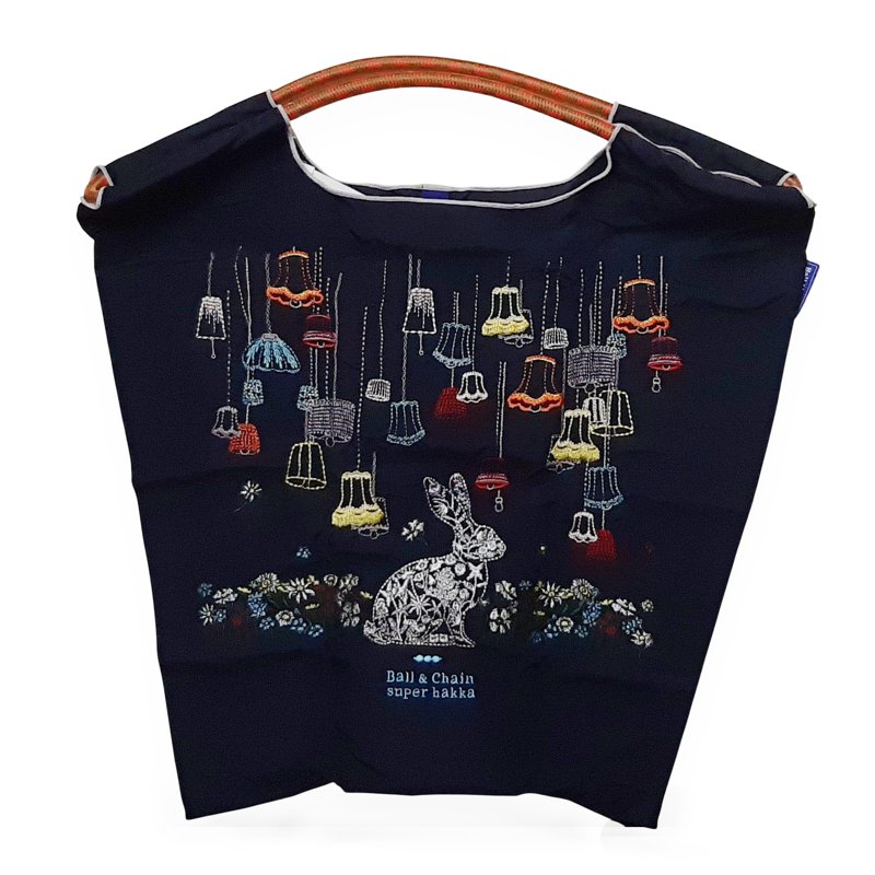 SUPER HAKKA 「〈Ball & Chainコラボ〉ランプとうさぎ刺繍トートバッグ」(Mサイズ)　【メール便送料無料】の画像