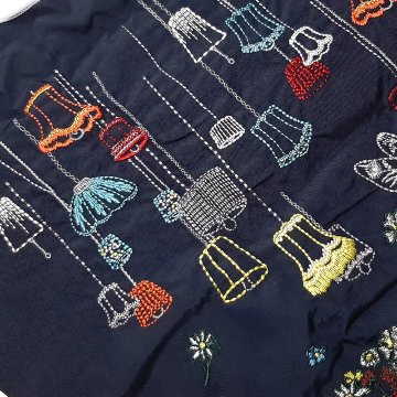 SUPER HAKKA 「〈Ball & Chainコラボ〉ランプとうさぎ刺繍トートバッグ」(Mサイズ)　【メール便送料無料】の画像