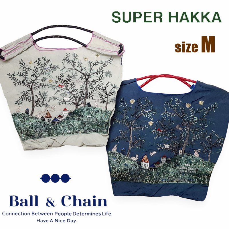 SUPER HAKKA 「〈Ball & Chainコラボ〉シルエットツリー刺繍トートバッグ」(Mサイズ)　【メール便送料無料】の画像