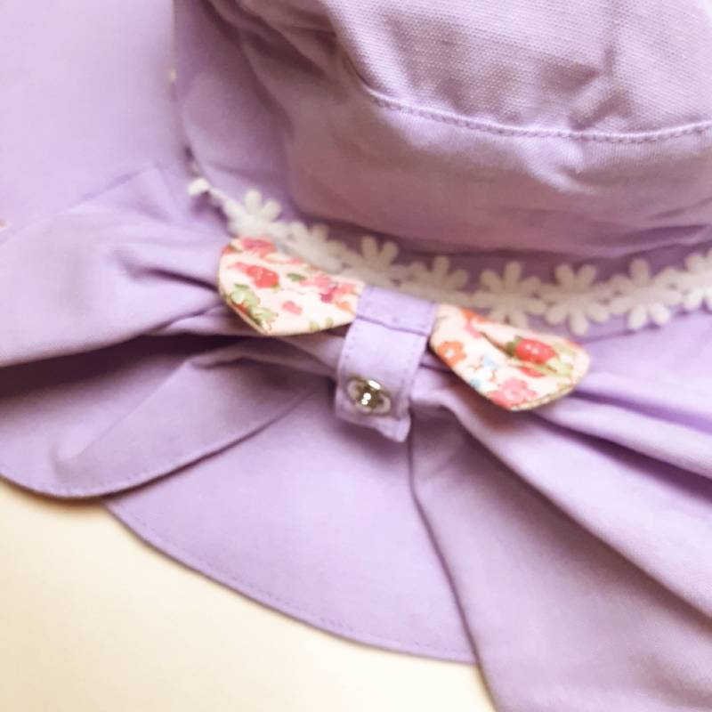 Souris スーリー 「リボン＆レース日よけ付きハット」（50-56cm）メール便対応可の画像
