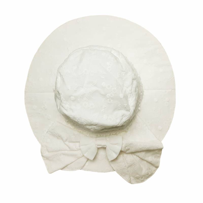 Souris スーリー 「リボン＆レース日よけ付きハット」（50-56cm）メール便対応可の画像