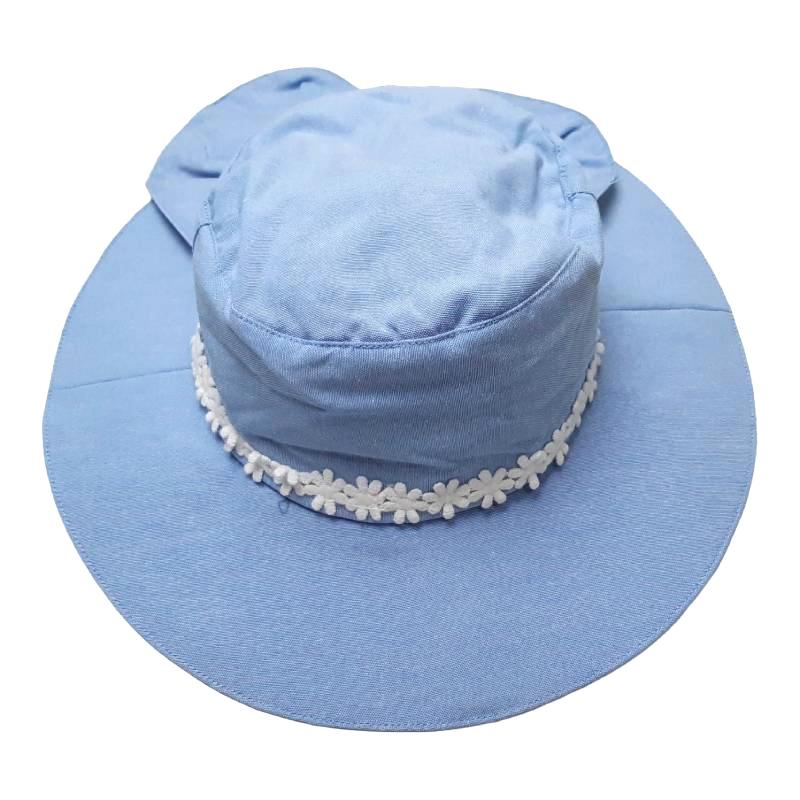 Souris スーリー 「リボン＆レース日よけ付きハット」（50-56cm）メール便対応可の画像