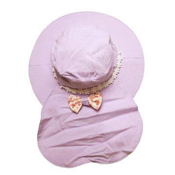 Souris スーリー 「リボン＆レース日よけ付きハット」（50-56cm）メール便対応可の画像