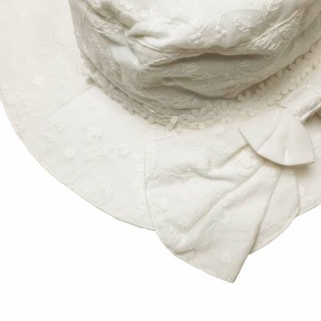 Souris スーリー 「リボン＆レース日よけ付きハット」（50-56cm）メール便対応可の画像