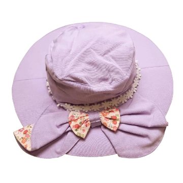 Souris スーリー 「リボン＆レース日よけ付きハット」（50-56cm）メール便対応可の画像