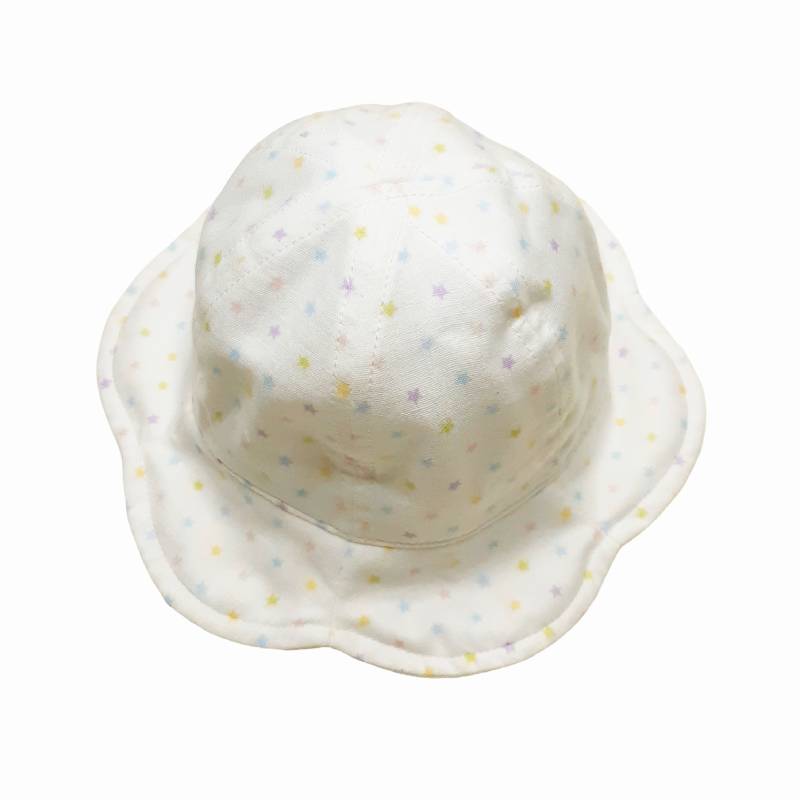 hakka baby「UVカット 日よけ付きダブルガーゼハット」（44-46cm） 【メール便送料無料】の画像