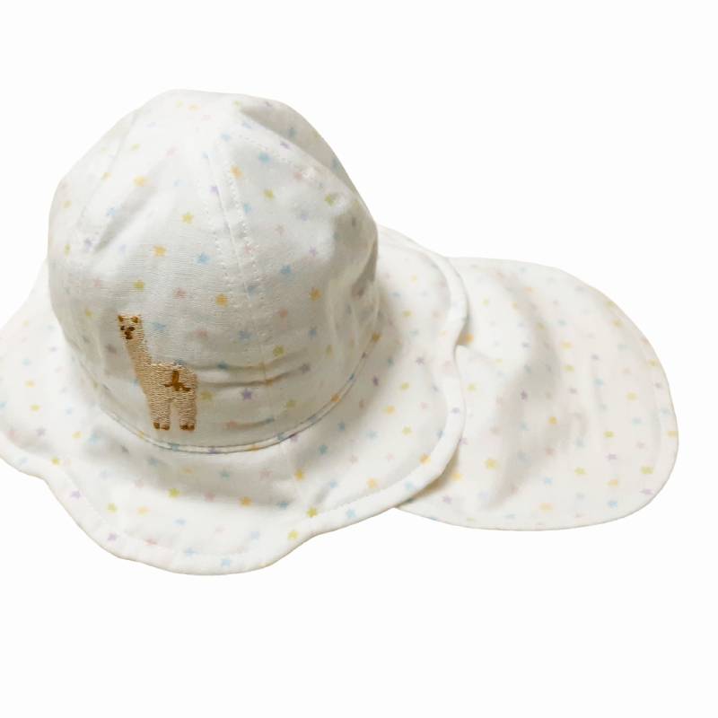 hakka baby「UVカット 日よけ付きダブルガーゼハット」（44-46cm） 【メール便送料無料】の画像